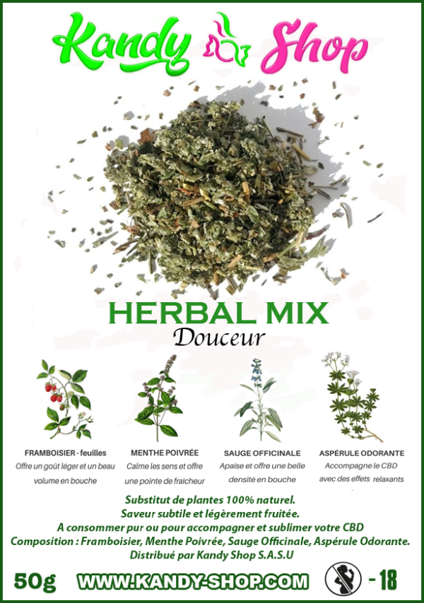 HERBAL MIX Douceur – 50g  Kandy Shop - Spécialiste CBD à Bordeaux